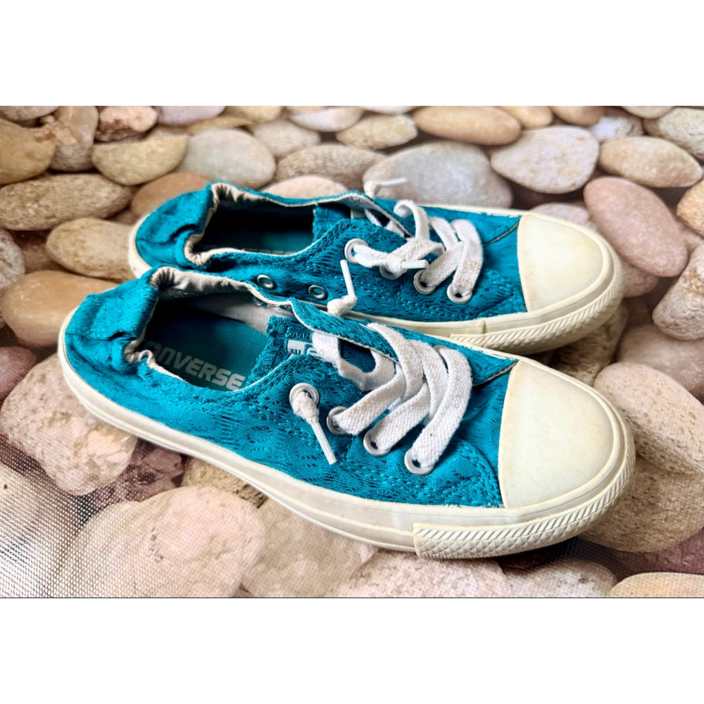 AQUA CONVERSE SLIP ON SNEAKERS-SIZE 5